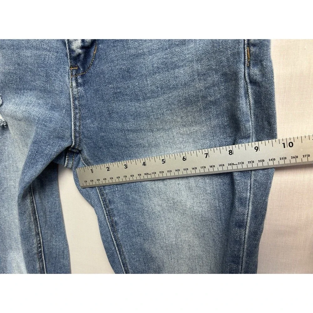 Altar’d State Distressed Denim Patchwork Bell Bottom Jeans Y2K Size 27